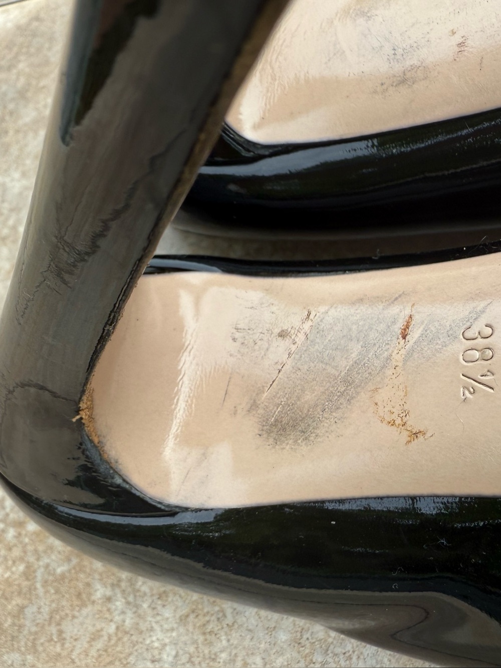 Miu Miu Black Patent Peep-Toe Stiletto Pumps - Picture 12 of 16